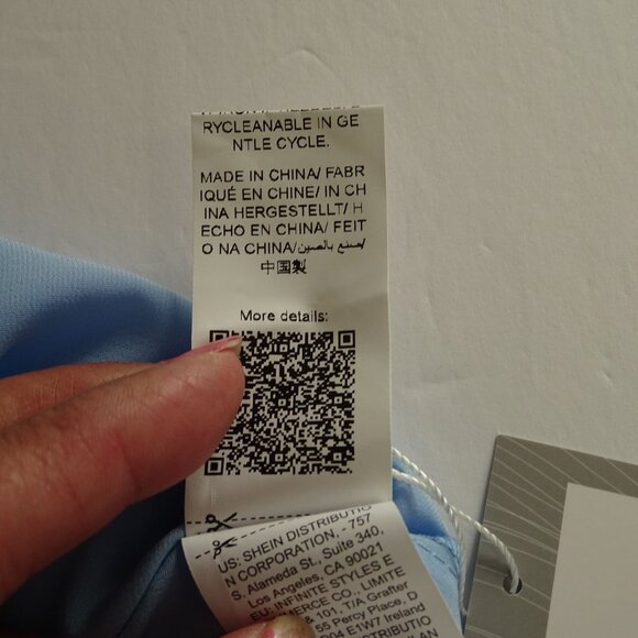 Shein Blue Sleeveless VNeck Tank Top Women Size L 8 10  Contemporary Office Chic - Picture 6 of 8